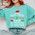 Most Likely To Read A Book On Christmas Family Matching Xmas Comfort Colors Sweatshirt Butter