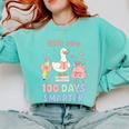 Little Miss 100 Days Smarter Cute Goose Reading Books Girls Comfort Colors Sweatshirt Butter