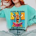 Love Reading And Giraffes Cute Giraffe Reading Book Lovers Comfort Colors Sweatshirt Butter