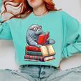 Manatee Reading Books Matching Bookworm Readers Librarian Comfort Colors Sweatshirt Butter Manatee Reading Books Matching Bookworm Readers Librarian Comfort Colors Sweatshirt Butter