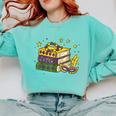 Mardi Gras Book Lover Reading Reader Men Women Kids Comfort Colors Sweatshirt Butter