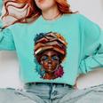 Melanin Girl Afro Book Lover Librarian Teacher Student Comfort Colors Sweatshirt Butter