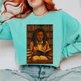 Melanin Girl Locs Book Lover Librarian Teacher Student Comfort Colors Sweatshirt Butter