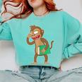 Monkey With a Book Comfort Colors Sweatshirt Butter Monkey With a Book Comfort Colors Sweatshirt Butter
