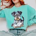 Nerdy Schnauzer Dog Book Lover Glasses Cute Pet For Men Women Kids Comfort Colors Sweatshirt Butter Nerdy Schnauzer Dog Book Lover Glasses Cute Pet For Men Women Kids Comfort Colors Sweatshirt Butter