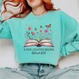 a New Chapter Begins Retired 2025 Floral Book Retirement Comfort Colors Sweatshirt Butter a New Chapter Begins Retired 2025 Floral Book Retirement Comfort Colors Sweatshirt Butter