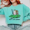 Next Stop Library Reading Book Comfort Colors Sweatshirt Butter Next Stop Library Reading Book Comfort Colors Sweatshirt Butter