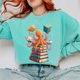 Octopus Book Reading Book Reader Ocean Octopus Comfort Colors Sweatshirt Butter