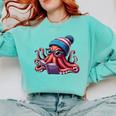 Octopus Reading Book Kraken Book Lover Comfort Colors Sweatshirt Butter