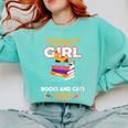 Once Upon A Time There Was A Girl Who Loves Books And Cats Comfort Colors Sweatshirt Butter