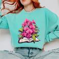 Orchids Flowers Book Floral Comfort Colors Sweatshirt Butter Orchids Flowers Book Floral Comfort Colors Sweatshirt Butter