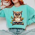 Owl Reading A Book Perched On A Branch Bookworm Comfort Colors Sweatshirt Butter Owl Reading A Book Perched On A Branch Bookworm Comfort Colors Sweatshirt Butter