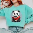 Panda With Book For Reading Enthusiasts Comfort Colors Sweatshirt Butter Panda With Book For Reading Enthusiasts Comfort Colors Sweatshirt Butter
