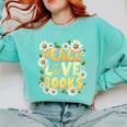 Peace Love Books Librarian Teacher Life Book Library Comfort Colors Sweatshirt Butter Peace Love Books Librarian Teacher Life Book Library Comfort Colors Sweatshirt Butter