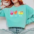 Peace Love Books Reader Librarian Library Book Comfort Colors Sweatshirt Butter