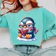 Penguin Reading a Book Animal Comfort Colors Sweatshirt Butter