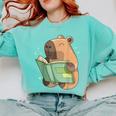 Pet Capybara Is Reading Library Capy Word Book Day Teacher Men Women Kids Comfort Colors Sweatshirt Butter Pet Capybara Is Reading Library Capy Word Book Day Teacher Men Women Kids Comfort Colors Sweatshirt Butter