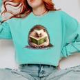 Porcupine Reading Book Hedgehog Book Lover Comfort Colors Sweatshirt Butter Porcupine Reading Book Hedgehog Book Lover Comfort Colors Sweatshirt Butter