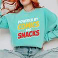 Powered By Comics And Snacks Comic Book Lover Comfort Colors Sweatshirt Butter Powered By Comics And Snacks Comic Book Lover Comfort Colors Sweatshirt Butter
