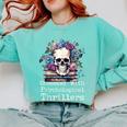 Psychological Thriller Reader Fan Skull Flowers Books Comfort Colors Sweatshirt Butter
