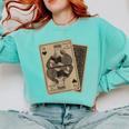 Queen Of Books Playing Card Aesthetic For Book Lovers Premium Tri-Blend Comfort Colors Sweatshirt Butter