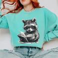 Raccoon With Book Cute Raccoons Reading Books Comfort Colors Sweatshirt Butter Raccoon With Book Cute Raccoons Reading Books Comfort Colors Sweatshirt Butter