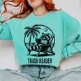 Raccoon Reading Books Summer Humor Trash Reader Comfort Colors Sweatshirt Butter
