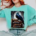 Raven On A Stack Of Books Wisdom Of Odin Comfort Colors Sweatshirt Butter