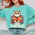 I Read Banned Books Shirt Cat Lover Bookworm Reader Men Women Kids Comfort Colors Sweatshirt Butter
