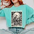 Read In Peace Skeleton Book Lover Bookworm Book Comfort Colors Sweatshirt Butter
