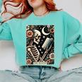 The Reader Tarot Card Skeleton Reading Book Bookworm Bookish Comfort Colors Sweatshirt Butter