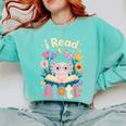 Reading Axolotl Book Lover Wildflowers Comfort Colors Sweatshirt Butter Reading Axolotl Book Lover Wildflowers Comfort Colors Sweatshirt Butter