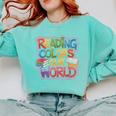 Reading Colors Our World Books Lover Comfort Colors Sweatshirt Butter Reading Colors Our World Books Lover Comfort Colors Sweatshirt Butter