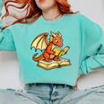 Reading Dragon Book Lover Bookworm Reader Comfort Colors Sweatshirt Butter