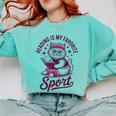 Reading Is My Favorite Sport Cat And Book Lover Women Comfort Colors Sweatshirt Butter