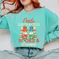 Reading Gnomes Cute Easily Distracted By Books And Gnomes Comfort Colors Sweatshirt Butter