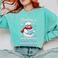 Reading Is Snow Much Fun Book Lover Winter Snowman Humor Comfort Colors Sweatshirt Butter