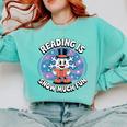 Reading Is Snow Much Fun Snowflake Book Lovers Winter Theme Premium Tri-Blend Comfort Colors Sweatshirt Butter