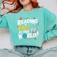 Reading Is Out Of This World Space Book Lover Kids Comfort Colors Sweatshirt Butter