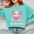 Readsalotl Axolotl Reading Cute Book Lover Bookworm Comfort Colors Sweatshirt Butter