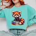 Red Panda Books Lover Reading Bookworm Comfort Colors Sweatshirt Butter