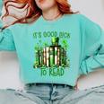Retro Book Lucky Reading Teacher St Patrick's Day -Adults Small Cotton Blend Polyester Blend Short Sleeve Comfort Colors Sweatshirt Butter
