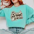 Retro Book Worm Reading For Book Lovers Comfort Colors Sweatshirt Butter Retro Book Worm Reading For Book Lovers Comfort Colors Sweatshirt Butter