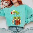 Retro Christmas Ornament Book Christmas Teacher Librarian Comfort Colors Sweatshirt Butter