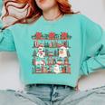 Retro Ghost Reading Book Teacher Librarian Bookish Christmas Comfort Colors Sweatshirt Butter