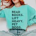 Retro Gym Book Lover Read Books Lift Heavy Pet Dogs Comfort Colors Sweatshirt Butter