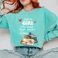 Retro Just A Girl Who Love Dogs Books And Coffee Bookworm Comfort Colors Sweatshirt Butter