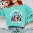 Retro I Just Want To Read Books And Pet Cats Comfort Colors Sweatshirt Butter Retro I Just Want To Read Books And Pet Cats Comfort Colors Sweatshirt Butter