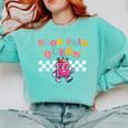 Retro Library Book Fair Queen School Reading Girls Women's Comfort Colors Sweatshirt Butter