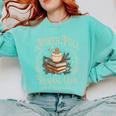 Retro North Pole Reading Club Hot Cocoa Book Lovers Xmas Comfort Colors Sweatshirt Butter Retro North Pole Reading Club Hot Cocoa Book Lovers Xmas Comfort Colors Sweatshirt Butter